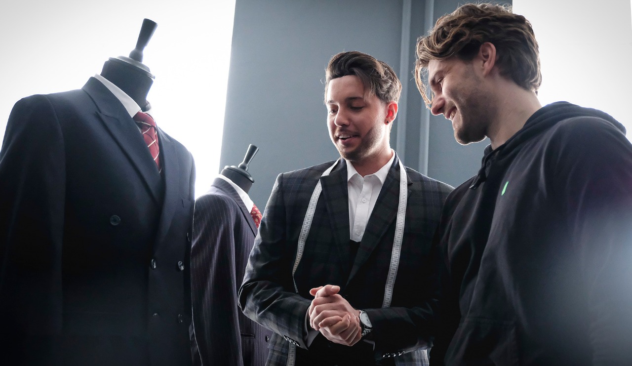 Tailor working at machine