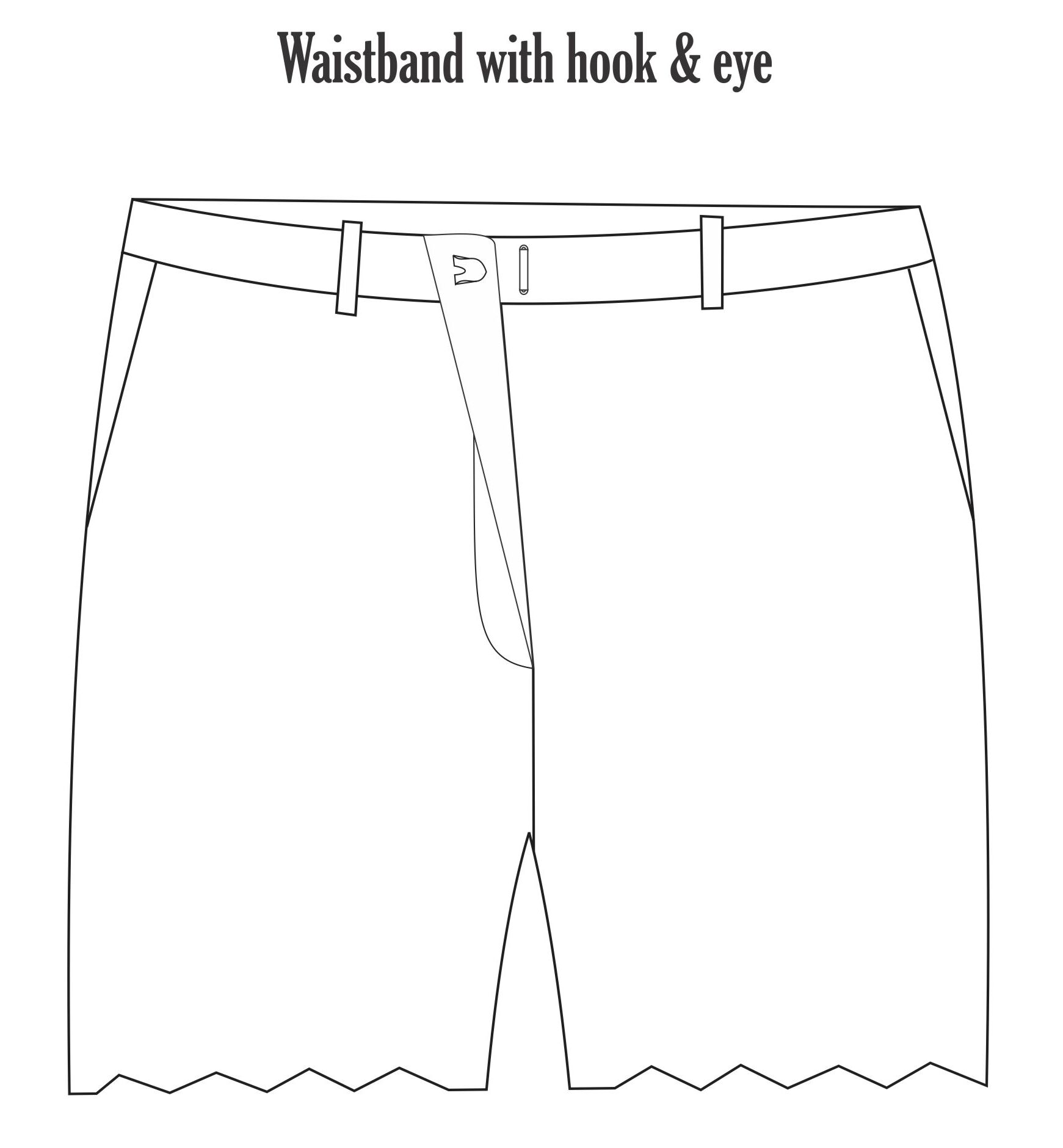 WAISTBAND WITH HOOK AND EYE