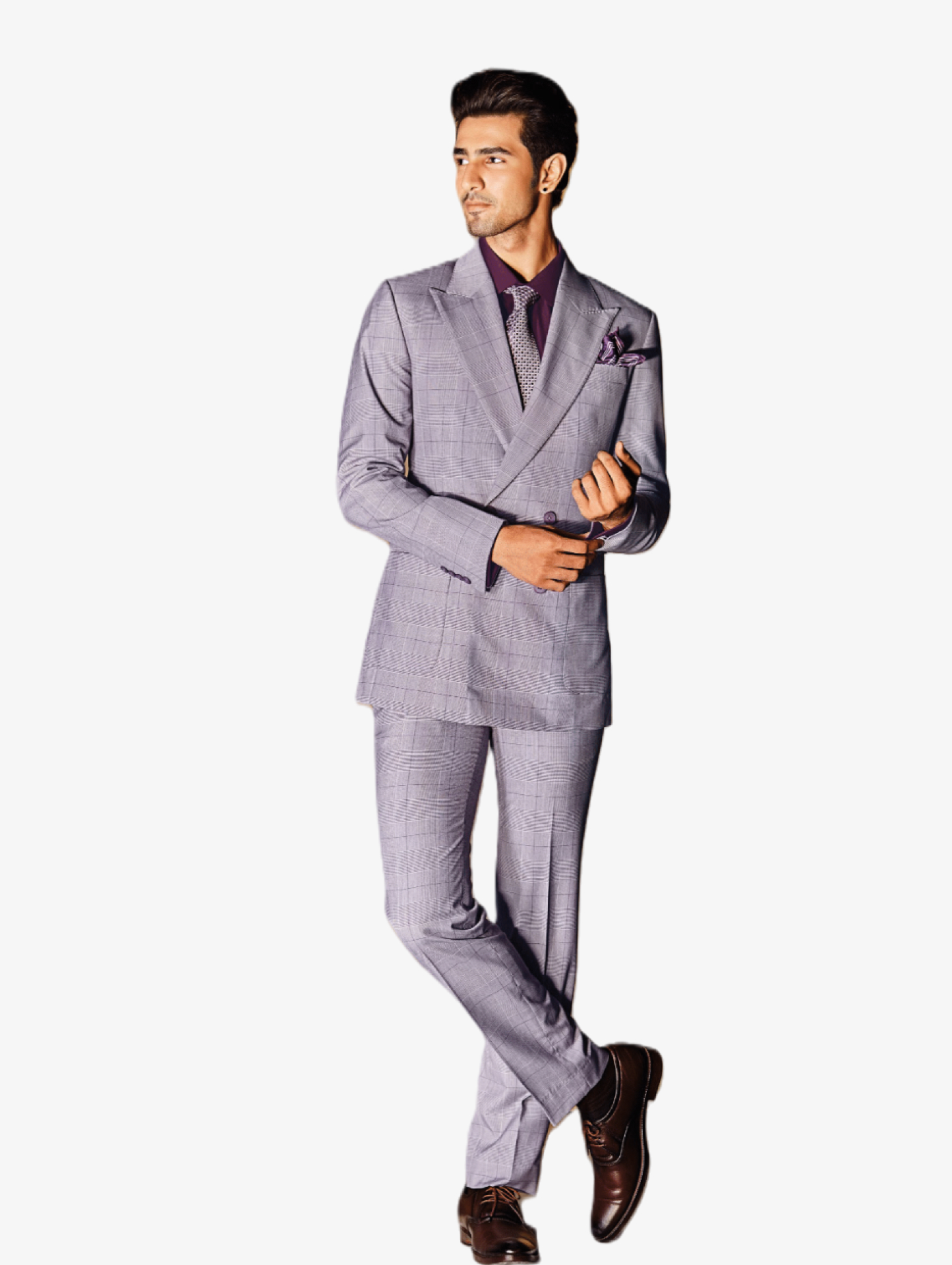 Checkered Peak Lapel Suit