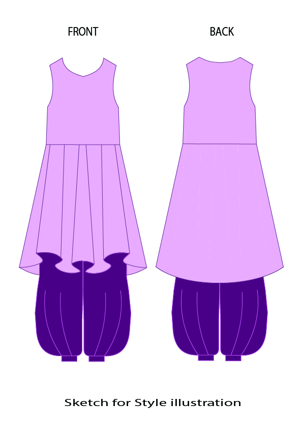 Salwar with Box Pleated Short Kurti