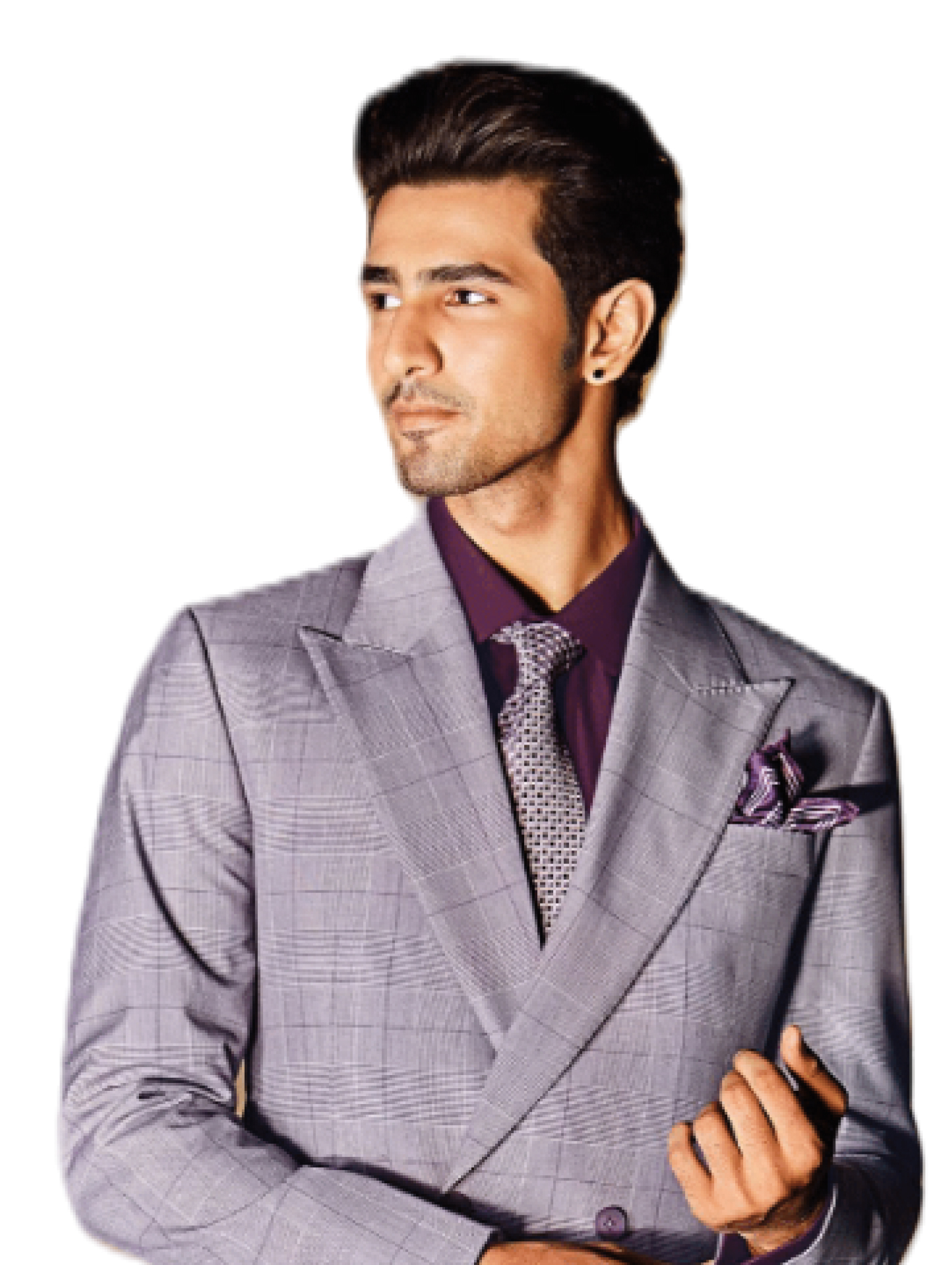 Checkered Peak Lapel Suit