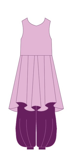 Salwar with Box Pleated Short Kurti