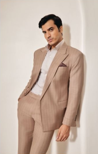 Umber Pinstripe Suit Set