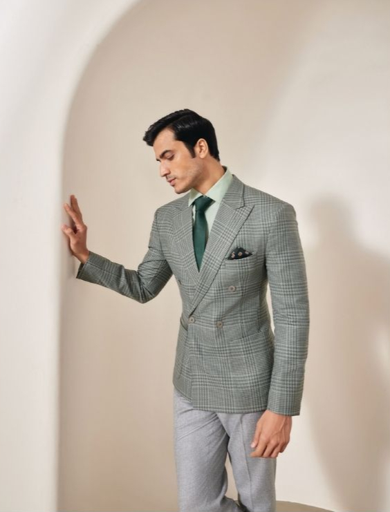 Mint Checker Suit Set